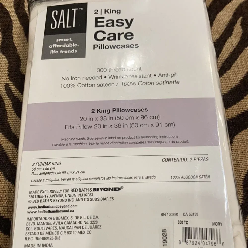 New SALT™ 300-Thread-Count Cotton Sateen Pillowcases (Set of 2) ivory